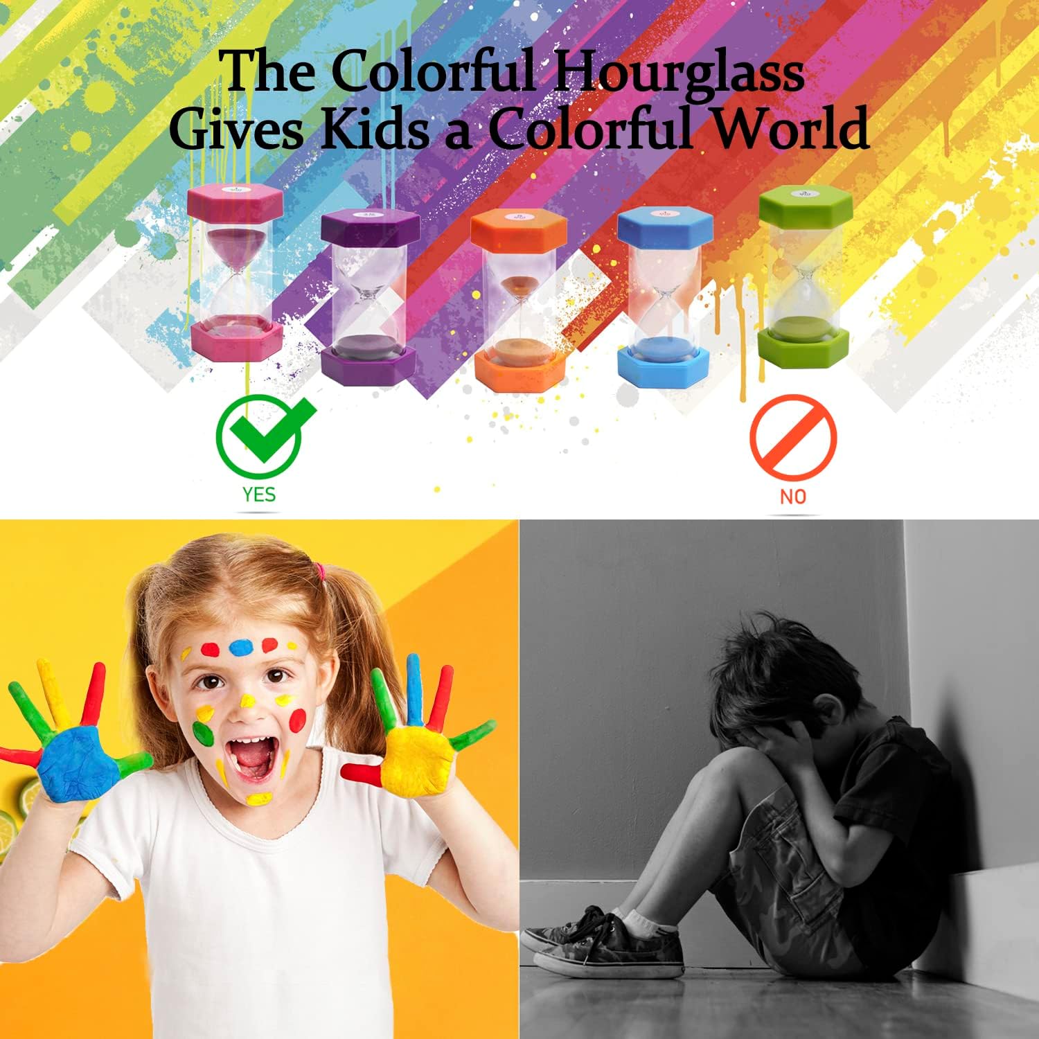 10 Minutes Sand Timer, Hourglass Timer, Sand Clock for Kids, Colorful Sand Watch, Sandglass Timer, Visual Timer for Home Office Kitchen Decor (Purple)