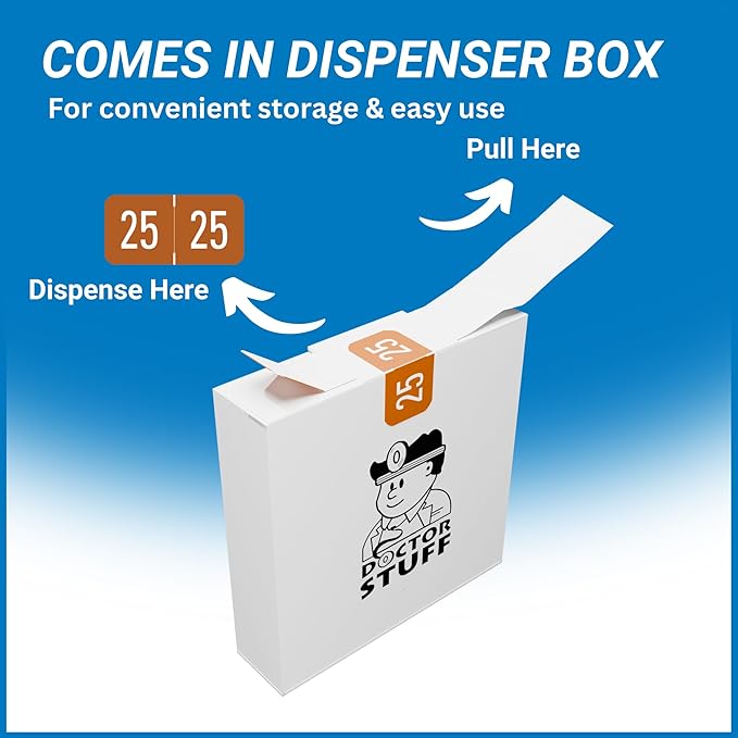 2025 Year Stickers, Doctor Stuff 2025 Chart Stickers, Brown Color Coded, GBS/VRE Style, USA Made Year Labels for End Tab File Folders, 500 Labels/Roll in a Dispenser Box, 3/4" x 1-1/2"