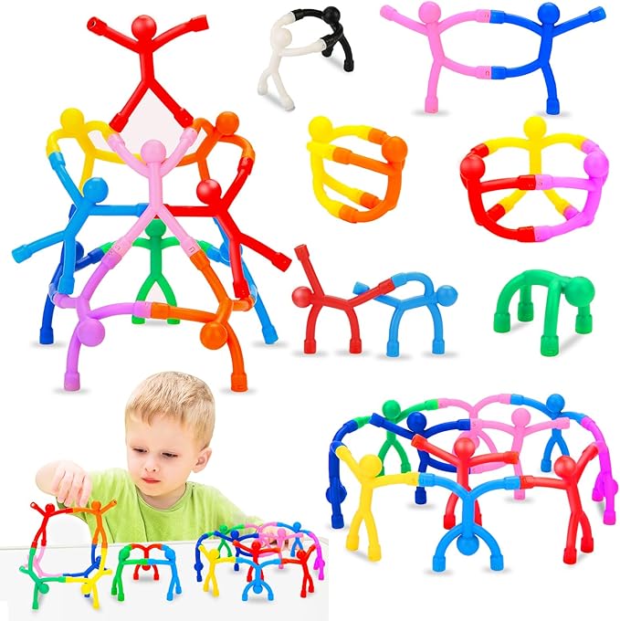 24Pcs Magnetic-People-Magnet-Men, Magnetic Travel Toys for Kids, Creative, Portable and Educational, Funny Magnets for Kids, Small Toys for Classroom Prizes, Easter Egg Stuffers, Office