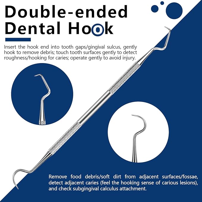 Niura Dental Tools Kit – 6 PC Teeth Cleaning Tools with Dental Mirror, Pick, Spatula, File & Forceps – 304 Stainless Steel Oral Care Set with Storage Bag