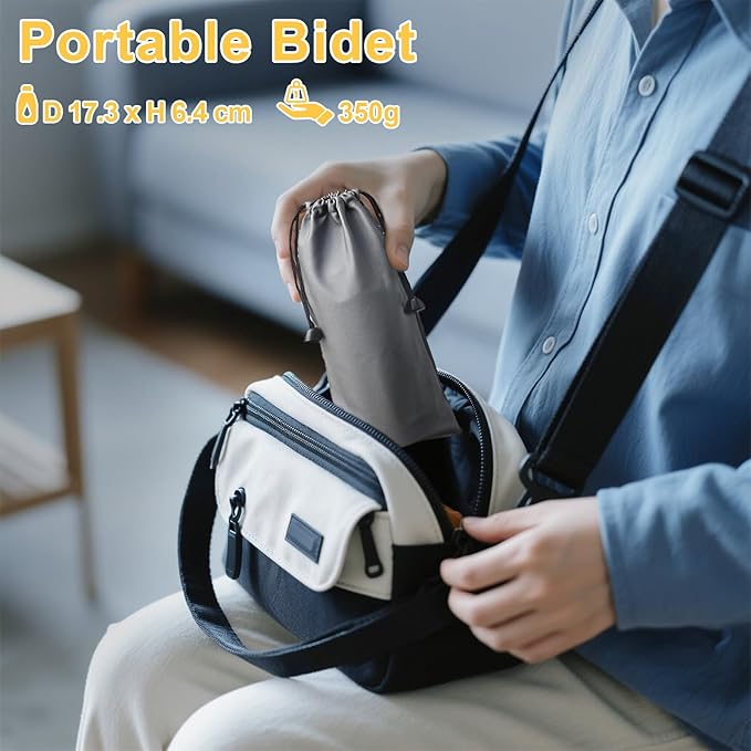 SoulBay Portable Bidet for Travel, 400ml Large Capacity Rechargeable Electric Personal Toilet Handheld Sprayer Bidet with Max 680ml/Min High Pressure, Waterproof, Your Hygiene On-The-Go