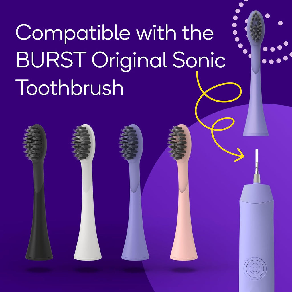 BURST Genuine Replacement Heads for Original Sonic Electric Toothbrush (Lavender/3 Pack) | Ultra Soft Bristles for A Clean Deep | Stain & Plaque Removal