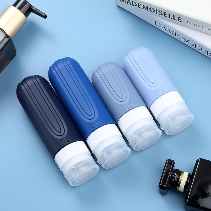 16 Pack Travel Bottles for Toiletries, TSA Approved Silicone Travel Containers jar for Toiletries, Leak Proof Refillable Liqus Shampoo And Conditioner Traveler Essentials toiletry Bottles