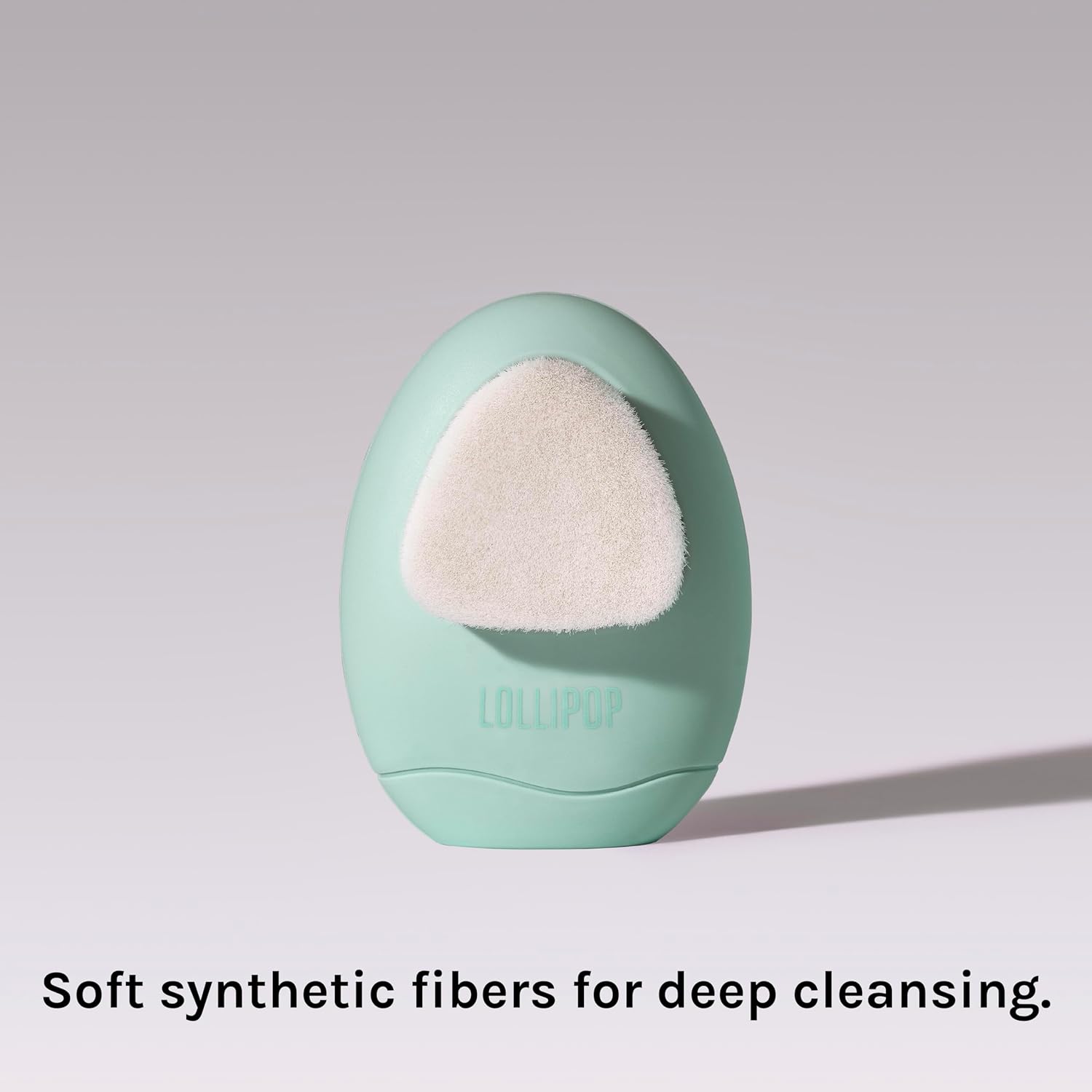 LOLLIPOP Dual-Sided Facial Cleansing Brush | Palm Size Silicone Face Exfoliator and Soft Fiber Cleanser | Manual Face Scrubber for Pores, Makeup Removal, Blackhead and Skincare Routine, Minty