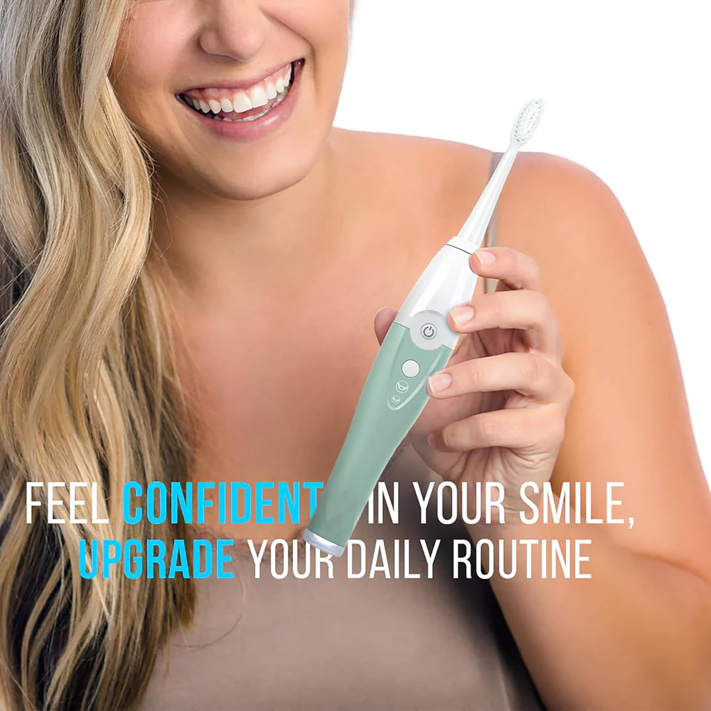 TAO Clean UV Sanitizing Sonic Toothbrush and Cleaning Station, Electric Toothbrush, Dual Speed Setting, Seaglass Green