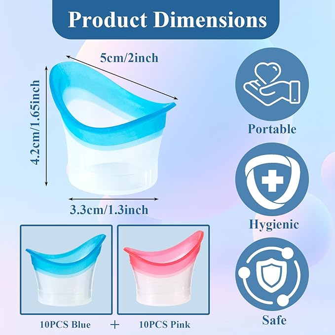 20pcs Eye Wash Cups Cleaner Eye Wash Kit for Rinse Portable Care Tool with Storage Container Silicone Eye Wash Cup for Quick Cleaning Relief Tired Dust Cleaning Makeup Irritants