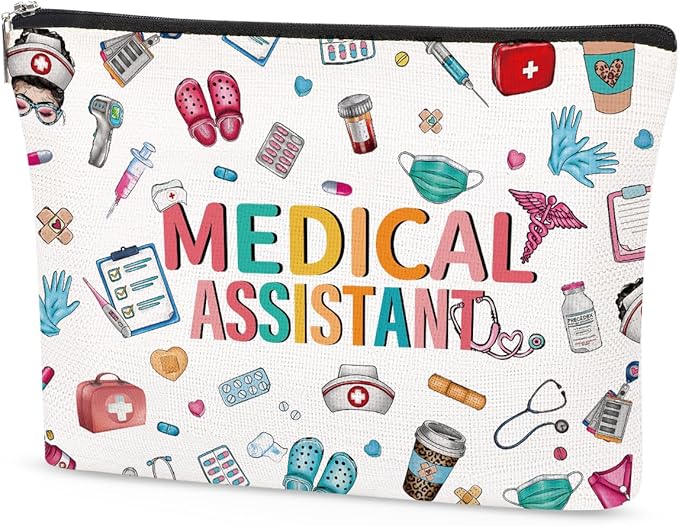 Medical Assistant Nurse Makeup Bag Gift for Women Ma Gift for Work, Nursing Student, Medical Assistant, Nicu, Er, Icu; Nurse Must Haves Gifts