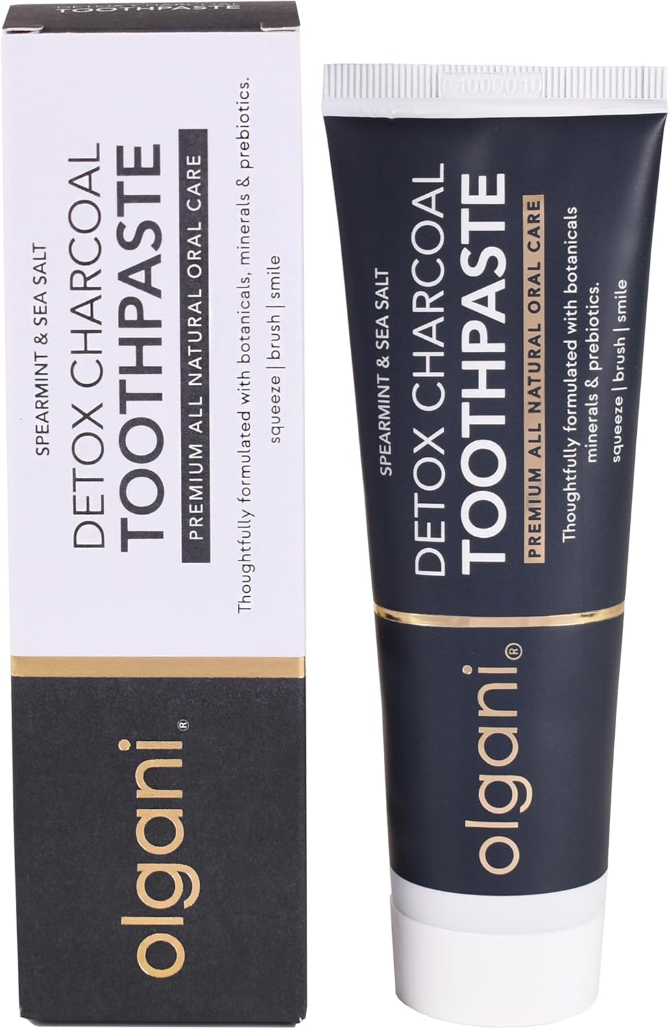 | Detox Charcoal Toothpaste | Natural Whitening Formula with Activated Charcoal | Gentle Whitening Toothpaste | Freshens Breath | Gum Health | Fluoride-Free | Safe for Kids | 2.53 Fl.Oz