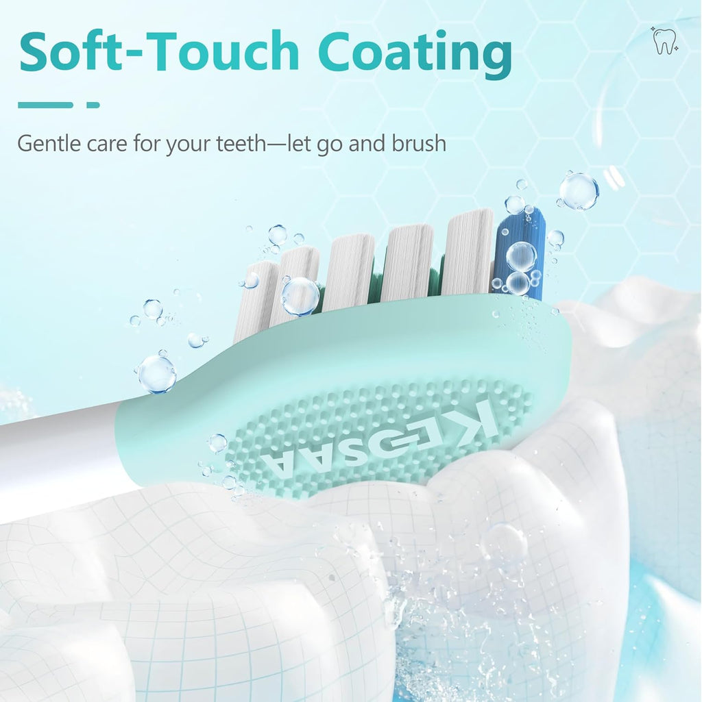 Replacement Toothbrush Heads for Philips Sonicare Electric Toothbrush, 2-in-1 Tongue Cleaner, 6 Pack, Mint Green,Suitable for Philips Sonicare Heads, C2, C1, C3, W1, W2, W3, G1, G2, G3