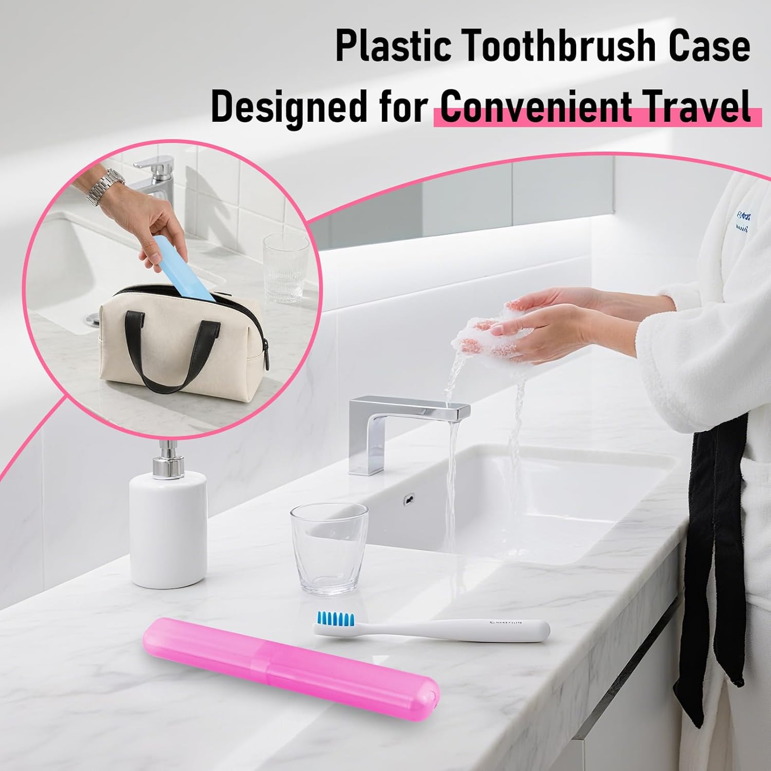21 PCS Toothbrush Case, 7 Colors Plastic Toothbrush Storage Cases, Multiple Color Travel Toothbrushes Holder, Dust-Proof Portable Toothbrushes Travel Containers for Business Trip Home Camping