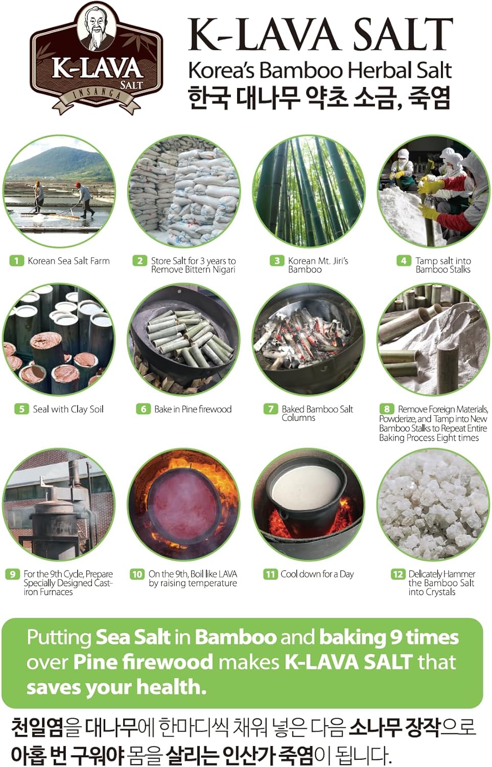 K-LAVA SALT—Korea's No.1 Bamboo Salt—Purple 9X, Crystal, 8.47 Ounce