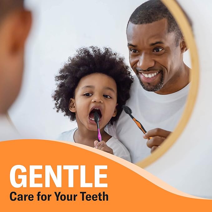 Charcoal Bulk Toothbrushes Individually Wrapped - Deep Clean Charcoal Infused Soft Bristle – Multi Colored Tooth Brush with Covers - for Travel, Kids, Family, Dental Care Etc. 100 Count