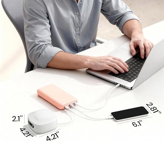 Viora Rechargeable 52kHz Ultrasonic Retainer Cleaner: Cordless Portable UV Dental Cleaning Pod for Invisalign, Denture, Mouthguard, Nightguard, Jewelry, with Mirror, USB-C Travel Cleaning Kit&Tablets