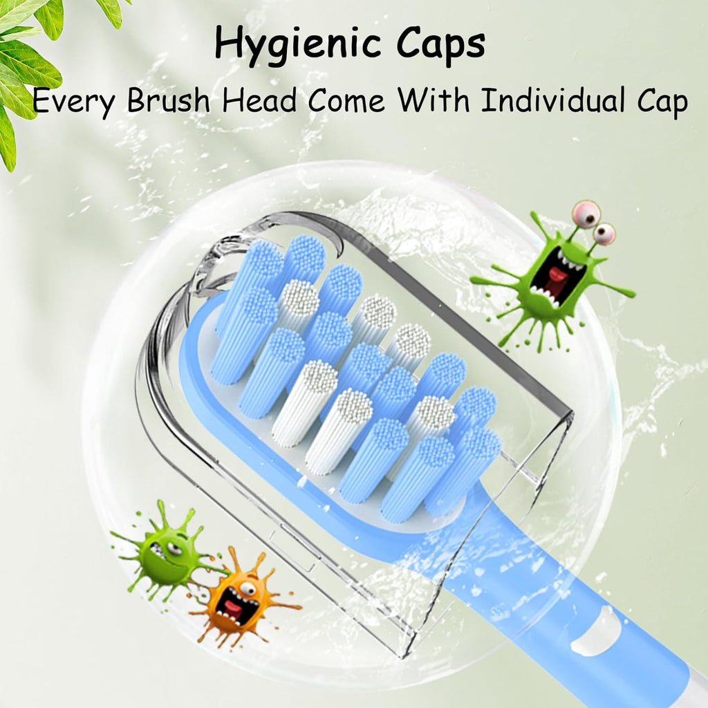 Kids Replacement Heads Compatible wit Kid Toothbrush hx6320, hx6321, hx6032/94, hx6331, hx6340, 8 Pack Soft Replacement Brush Heads for Kids 6 Years Old