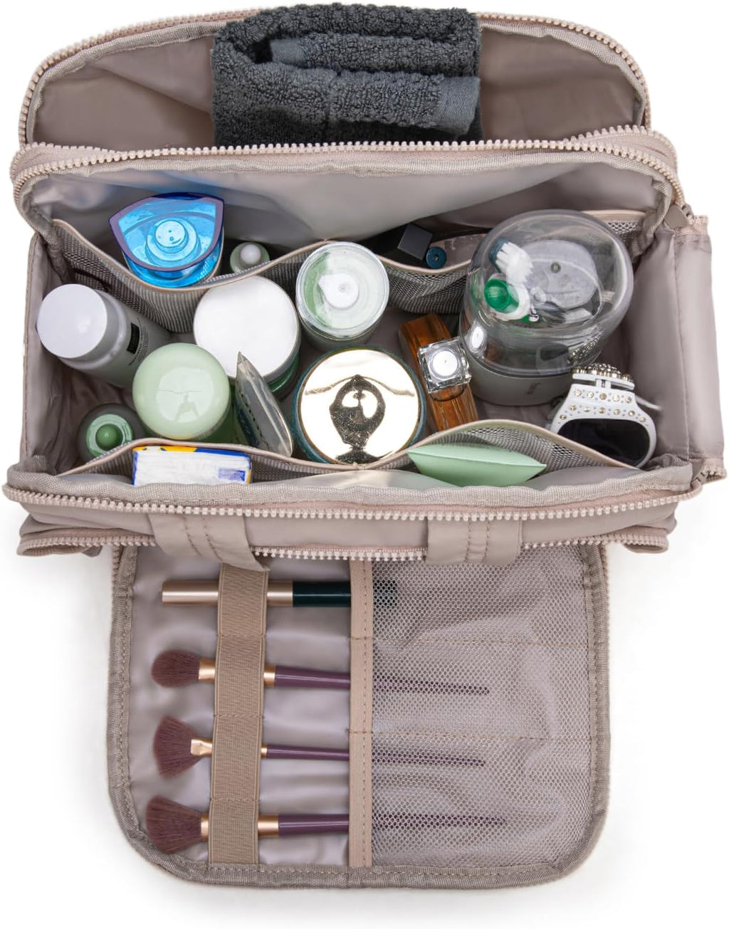 Montana West Travel Toiletry Bag Large Capacity Travel Bags Soft Makeup Organizer Lightweight Puffy Cosmetic Bag with Waterproof Compartment