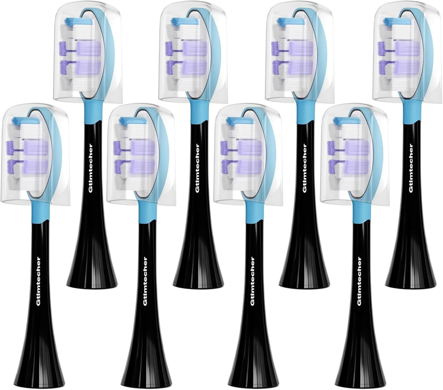 Electric Toothbrush Replacement Heads, 8 Pack Adults Kids 7+ Sonicare Toothbrush Replacement Brush Heads Sensitive Replacement Heads C2 C3 G2 G3 A3, Black