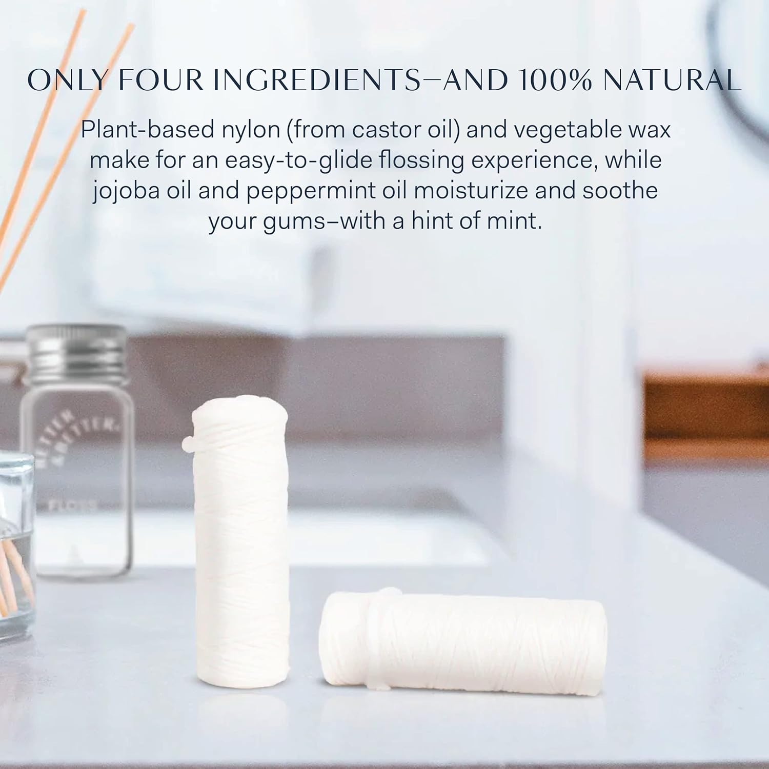 Better & Better Natural Dental Floss Refill Pack | Waxed & Zero Plastic Oral Care - 100% Plant-Based, Vegan, Eco and Non Toxic Dental Floss, 2 Spools