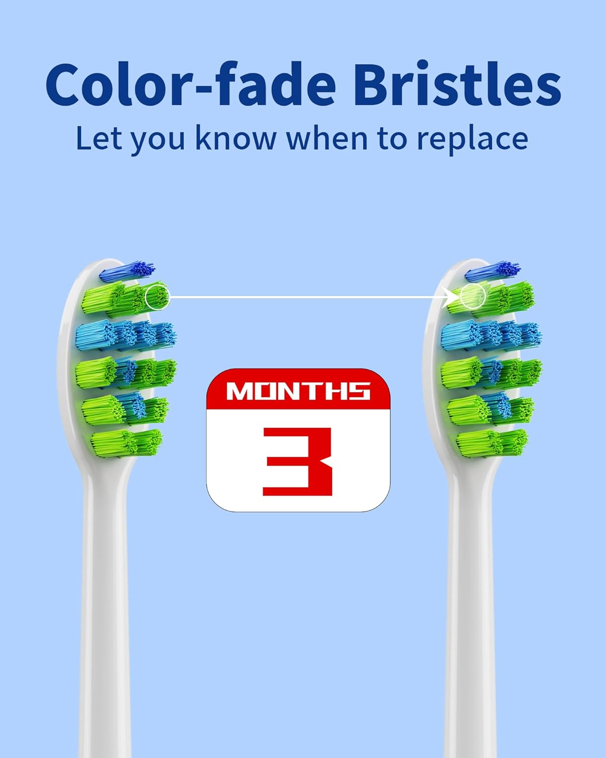 7AM2M AM100/AM105/AM111 Electric Toothbrush Brush Heads x 8 for 7AM2M Electric Toothbrush ONLY (White)
