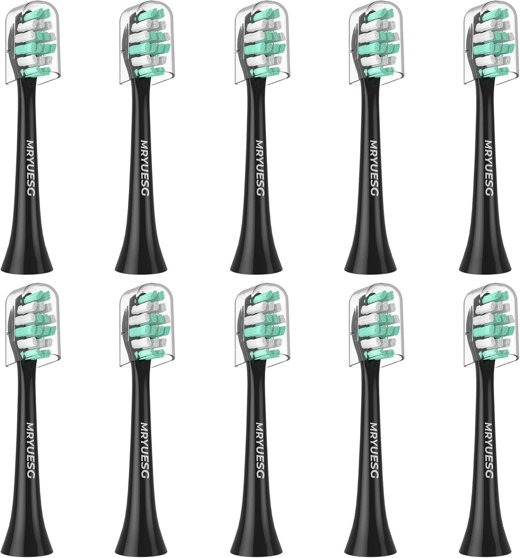 MRYUESG Replacement Heads Compatible with Philips Sonicare 10 Pack, Electric Tooth-Brush Head for Phillips, Black