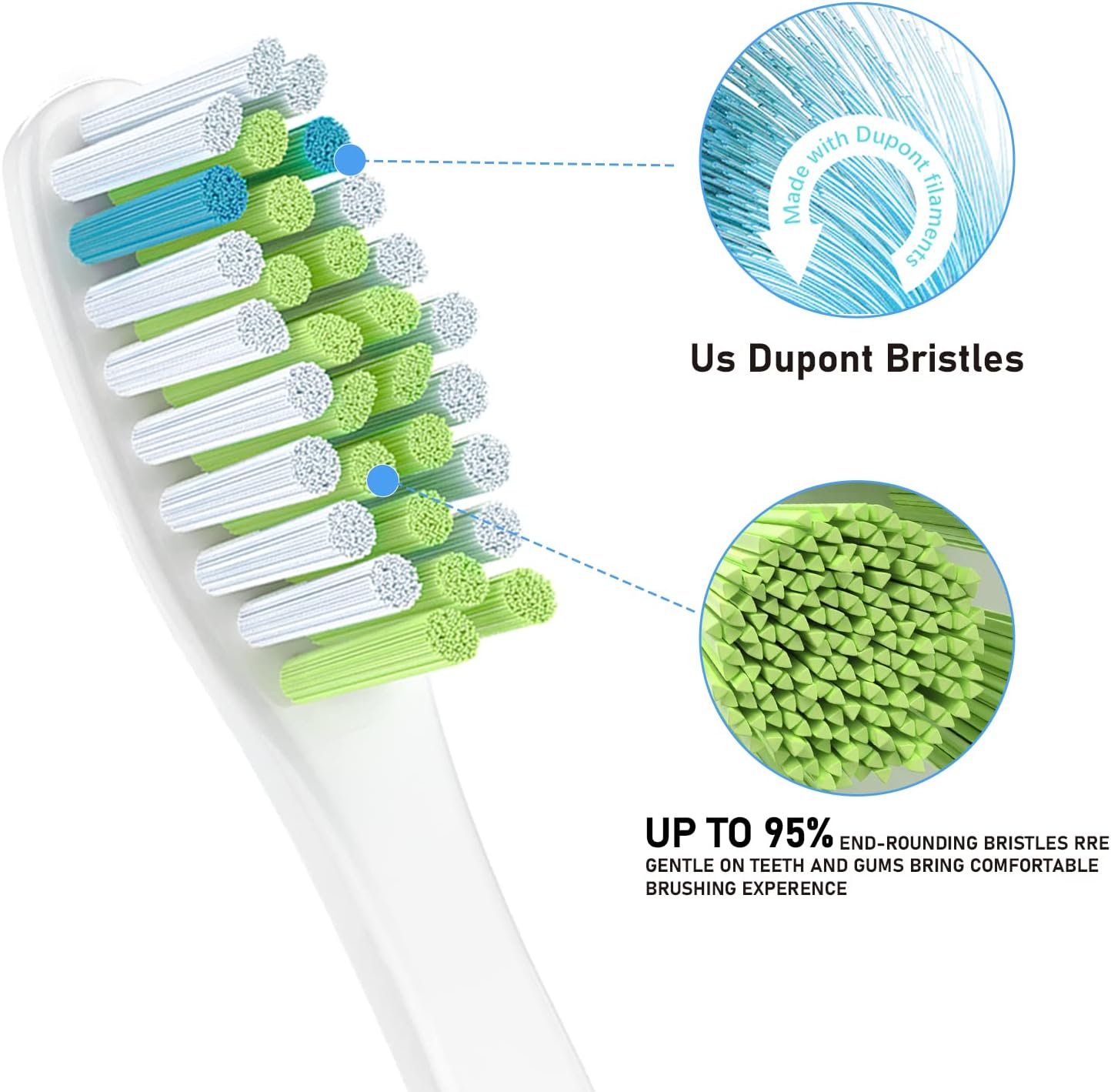 Replacement Toothbrush Heads for Ultra Plaque Control & Whitening, Diamantine-Clean Brush Heads Compatible with Philips Sonicare Electric Toothbrush, 4 Pack