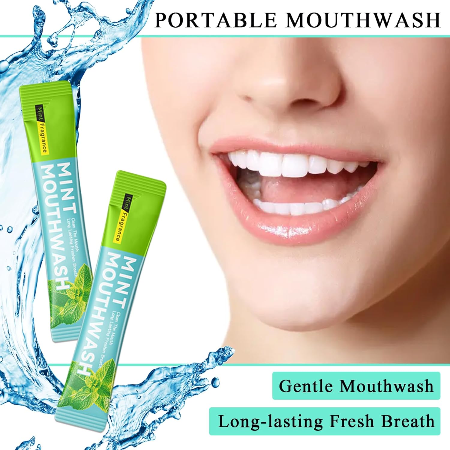 Travel Size Mouthwash,Mini Mouthwash Travel Size Bulk Portable Mouth Wash Set,Individual Small Travel Mouth Wash Packets for Fresh Breath(Pack of 20) B