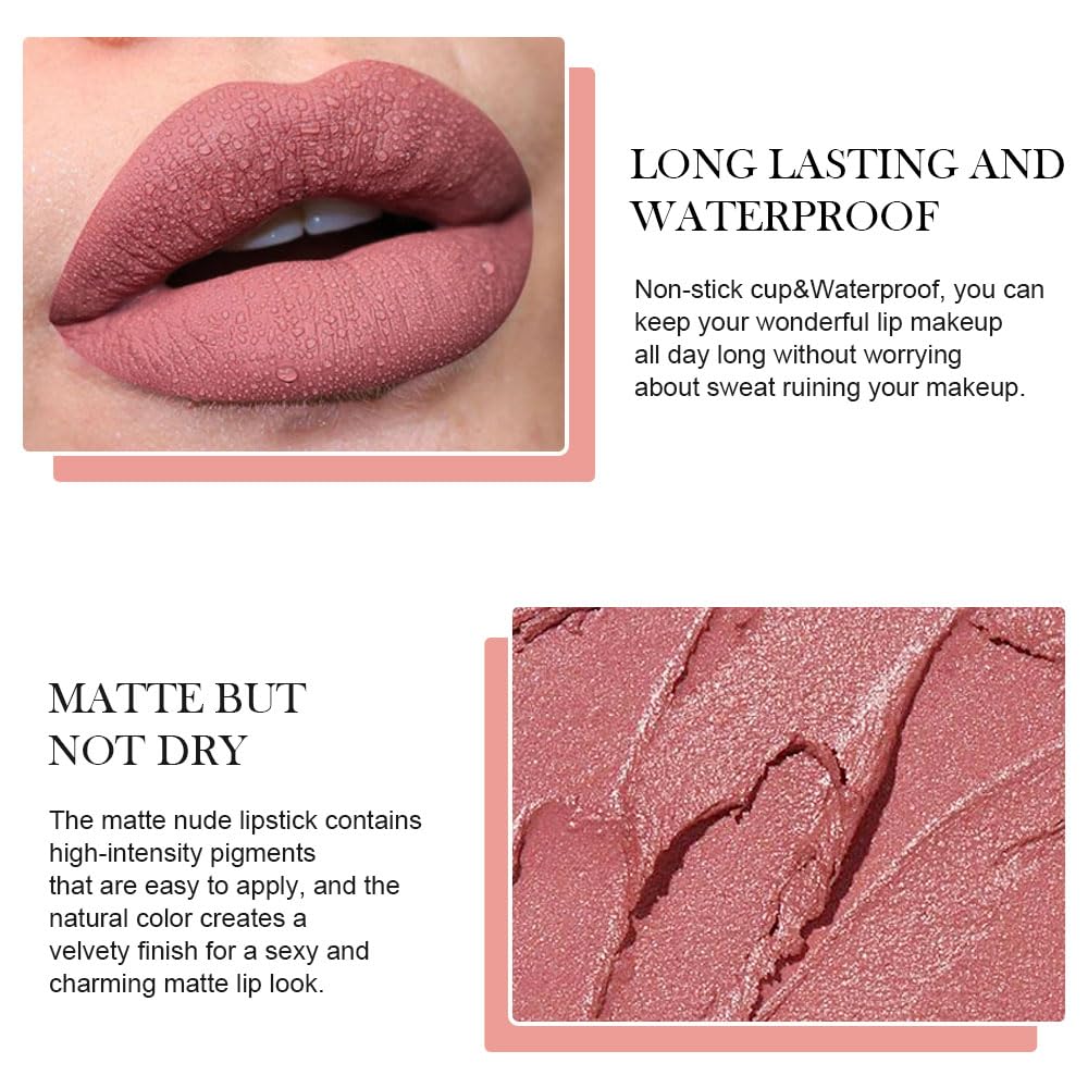 BINGBRUSH Crayon Matte Longwear Lipstick Pack Set,Moisture Smooth Color Stick Ultimate Lip Pencil Stain Crayon for Makeup Collection - Waterproof Velvet Long Lasting Lipstick Gloss for Women(04#)