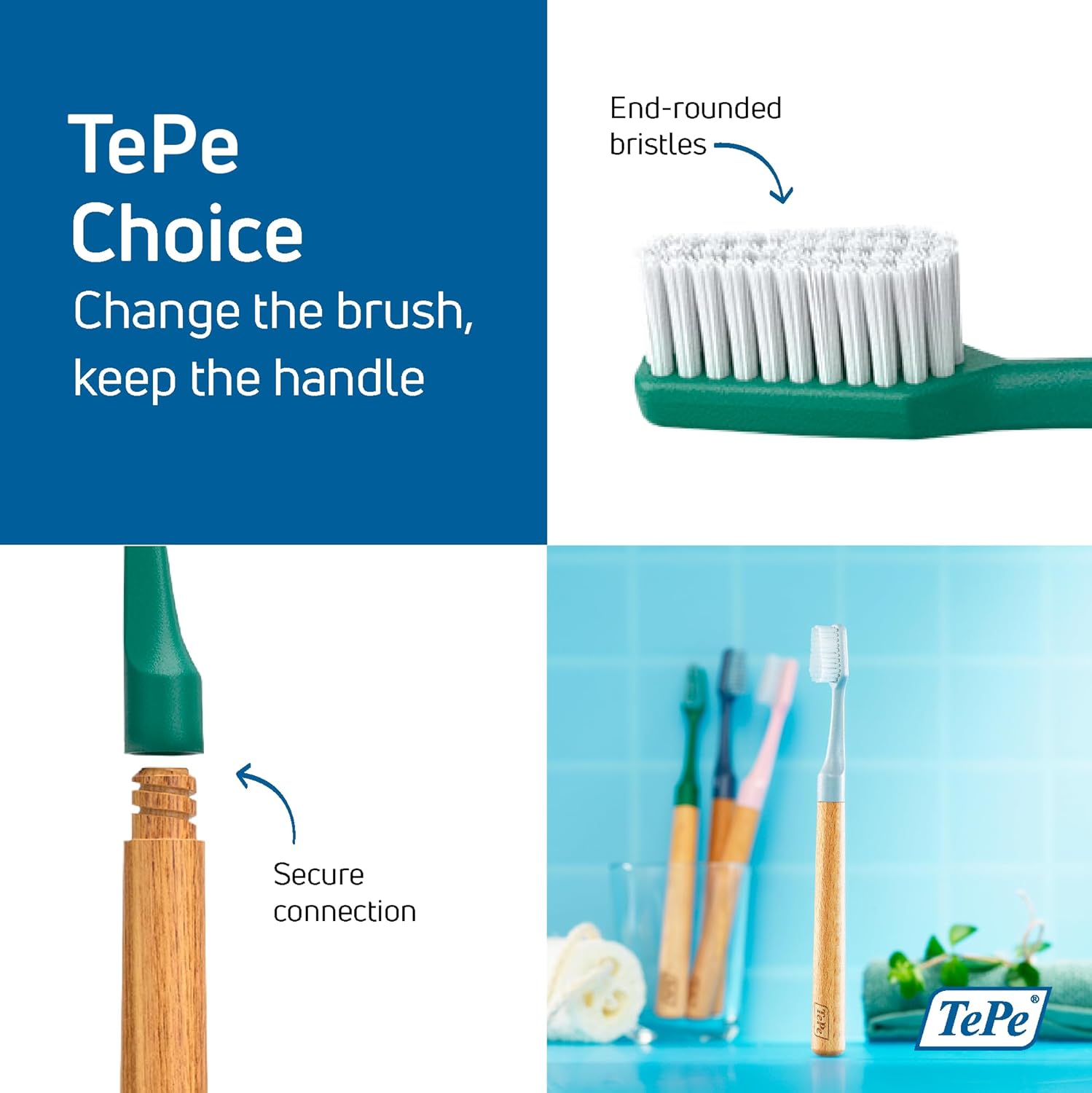 TePe Choice Toothbrush - (3 Replaceable Brush Heads)
