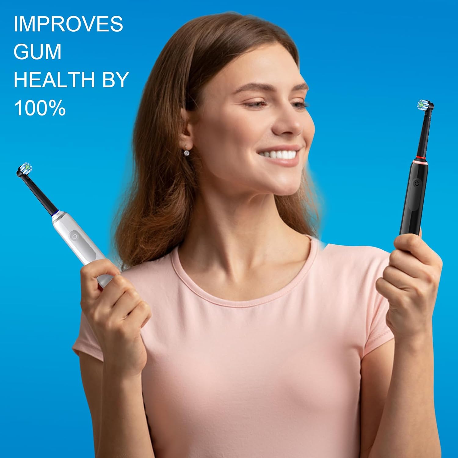 Replacement Toothbrush Heads for Oral B Pro 1000 Replacement Heads,Braun Replacement Brush Heads Refill Compatible with Genius X,Smart 1500,Pro 5000,16 Count,Black