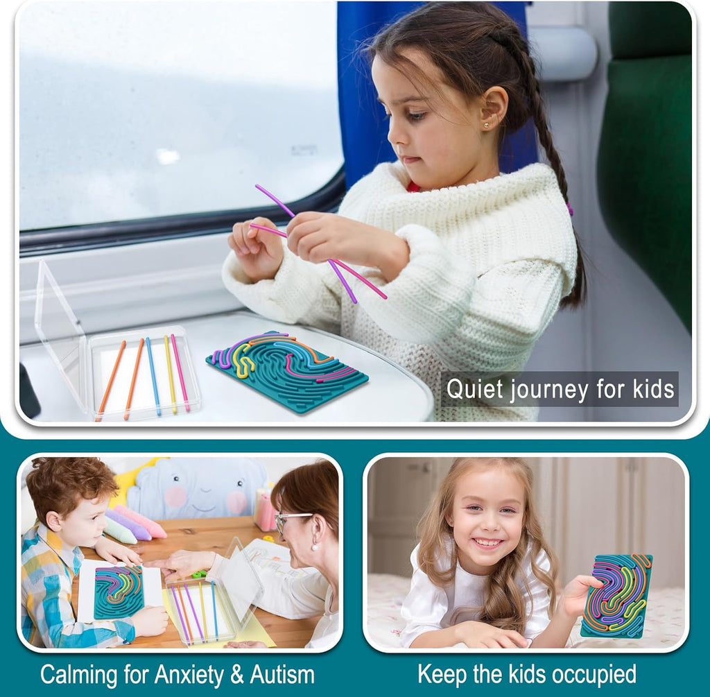 Sensory Fidget Toys for Kids Toddler Boys ,Sensory Activity Board for Stress Anxiety Autistic ADHD, Calm Down Travel Airplane Essentials Toys for 3+ Year Old, Stuffers Gifts for Teens Girls