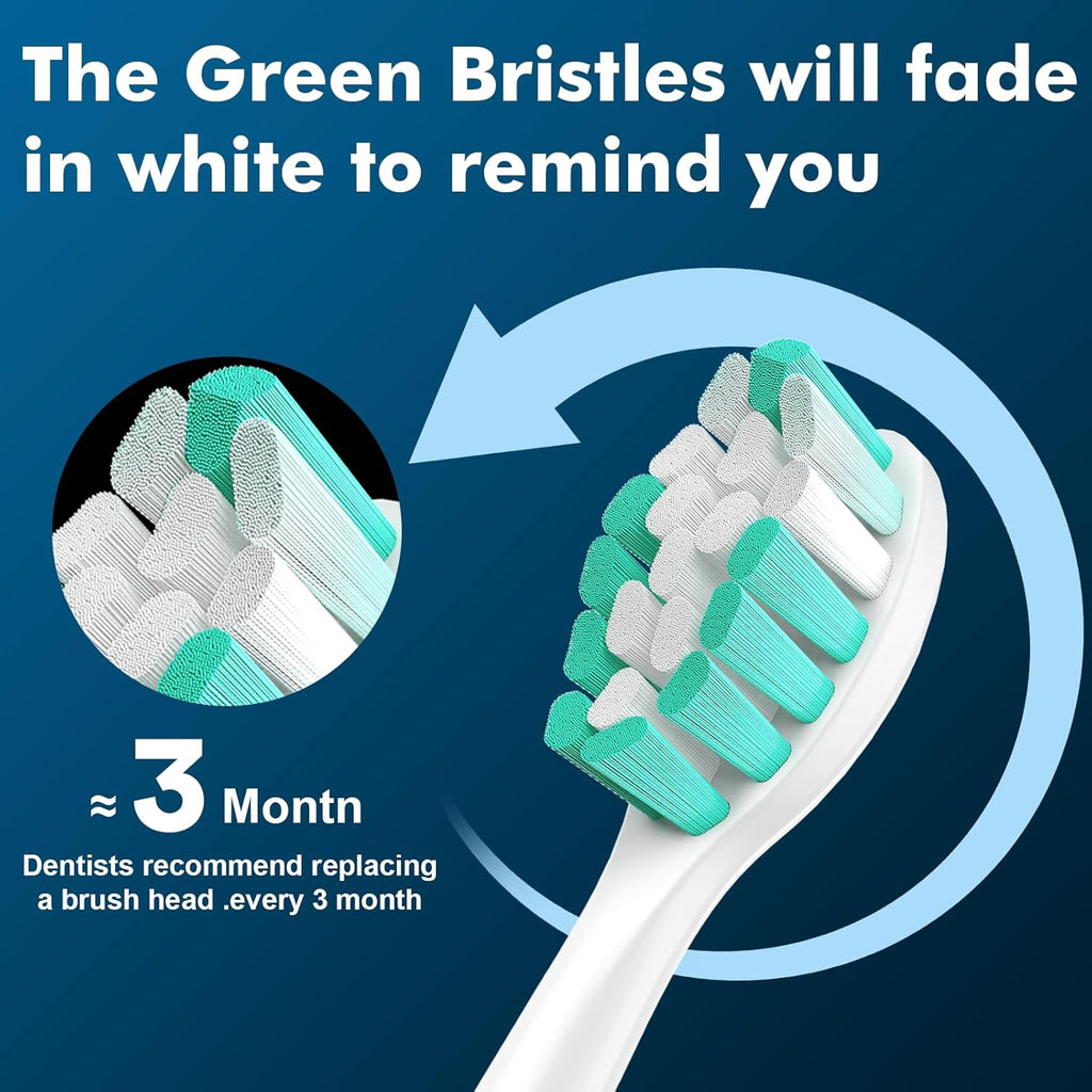 Electric Toothbrush Replacement Heads Compatible with Philips Sonicare ProtectiveClean 2 Series Plaque Control 4100 5100 6100 9024 6064, White, 4 Sonic Brush Head