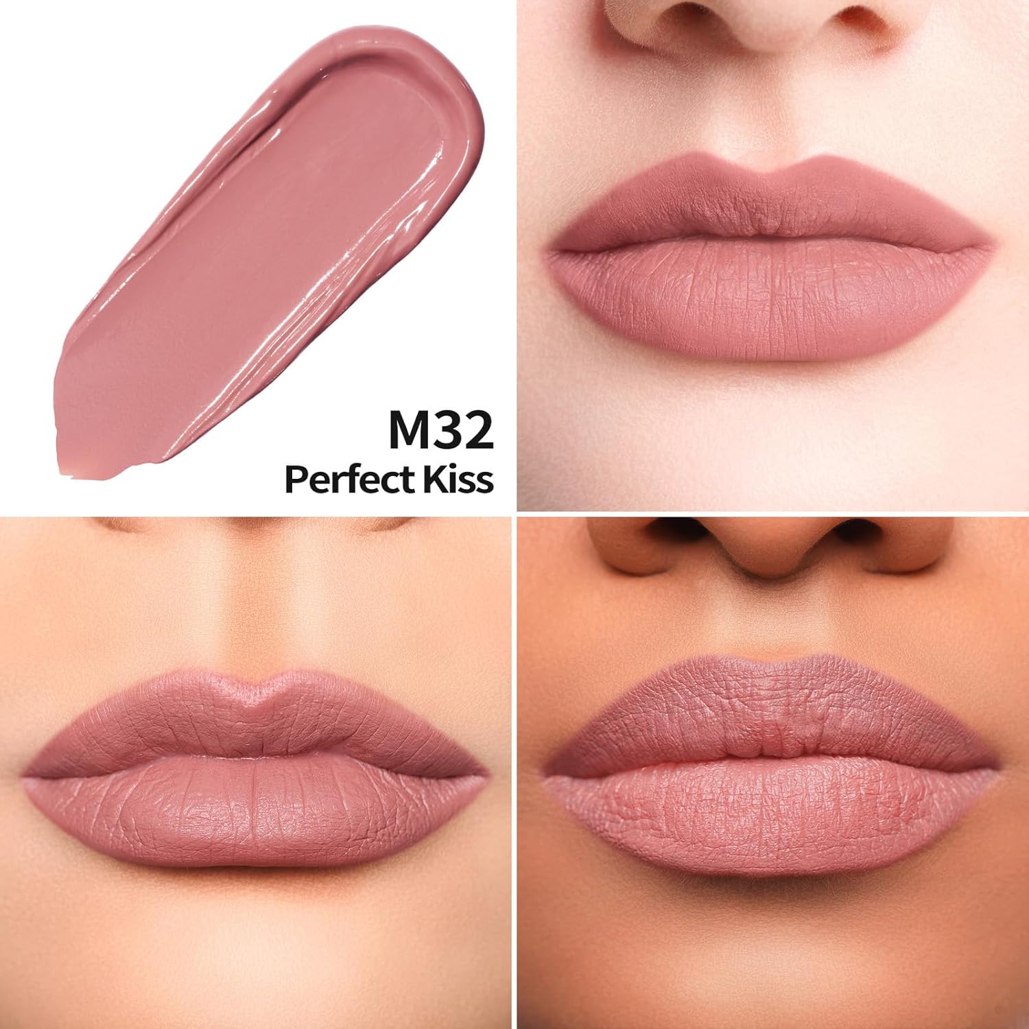 Oulac Matte Pink Lipstick for Women, Long Lasting Liquid Lip Stick High Impact Lip Gloss Full Coverage Lip Makeup with Vitamin E Waterproof Formula,Vegan M32
