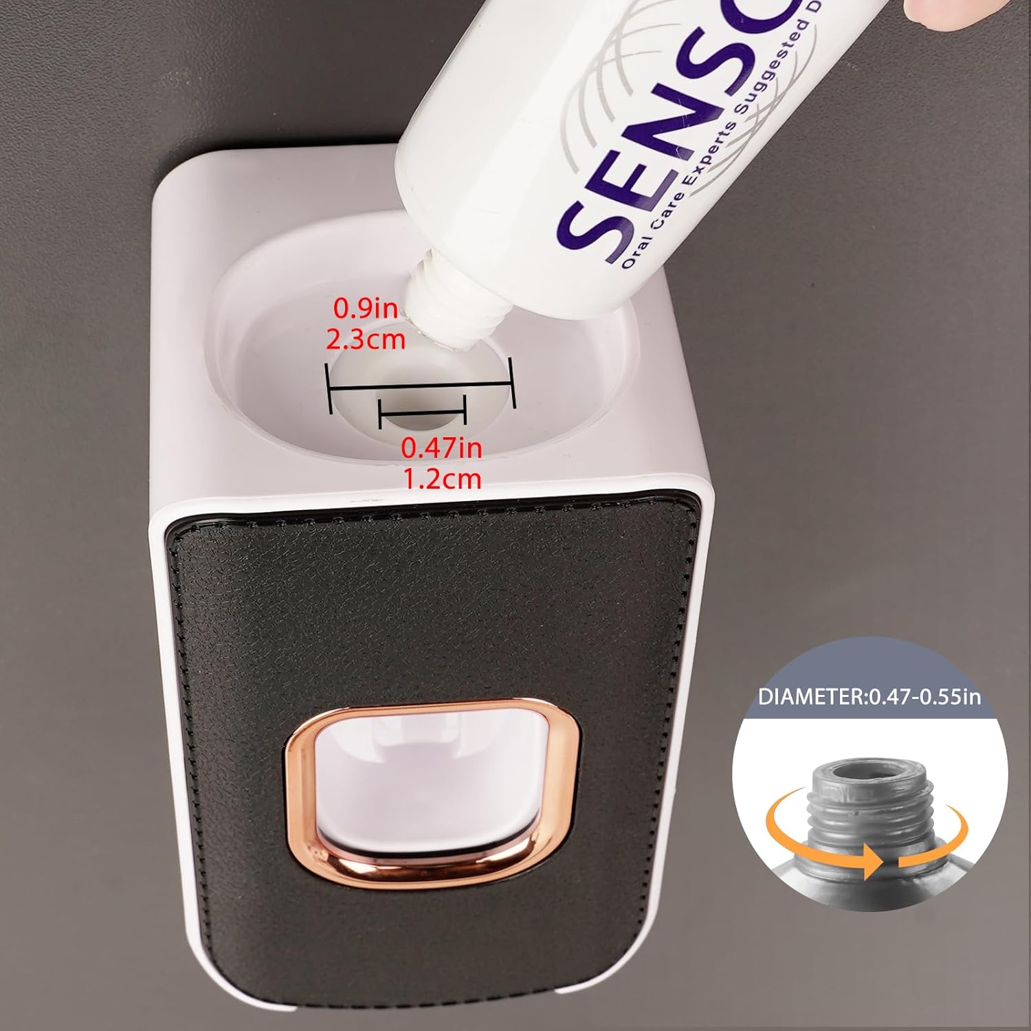 2 Slot Plastic Toothbrush Holder and Toothpaste Dispenser Wall Mounted, Automatic Toothpaste Squeezer, 2 in 1 Tooth Brush Toothpaste Organizer for Shower (Black)