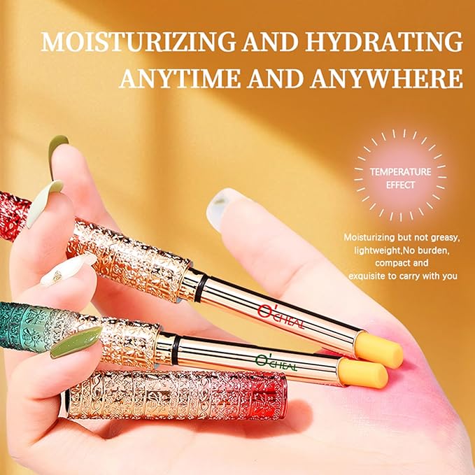 O'CHEAL Color-changing Lip Balm Waterproof Long Lasting Lip Makeup Gloss Lip Balm Long Lasting Moisturizing Lipstick (Pack of 2