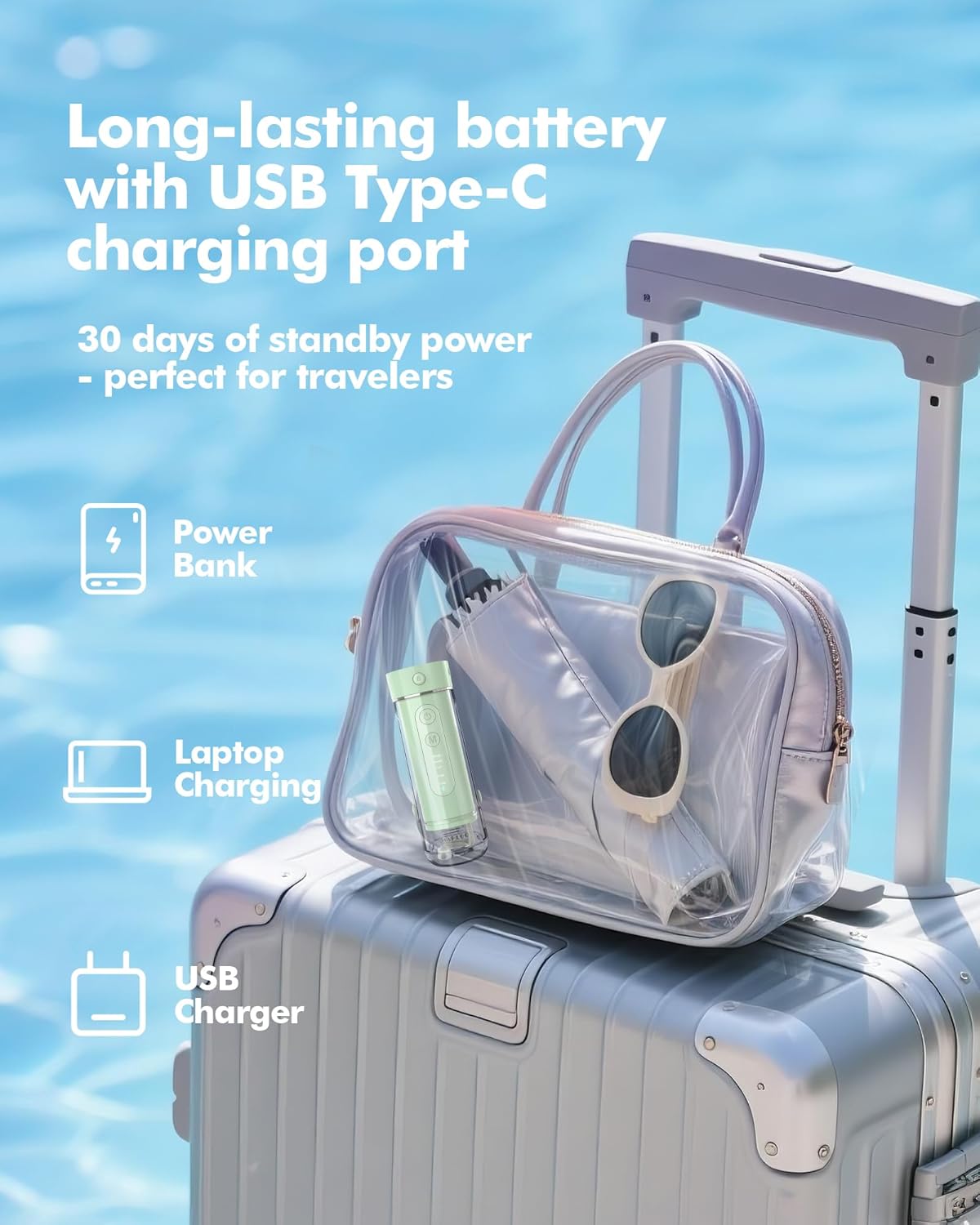 Water Flosser Travel Mini Cordless Portable: 5 Modes Water Dental Floss with Telescopic Water Tank, 4 Tips, IPX7 Waterproof (Green)