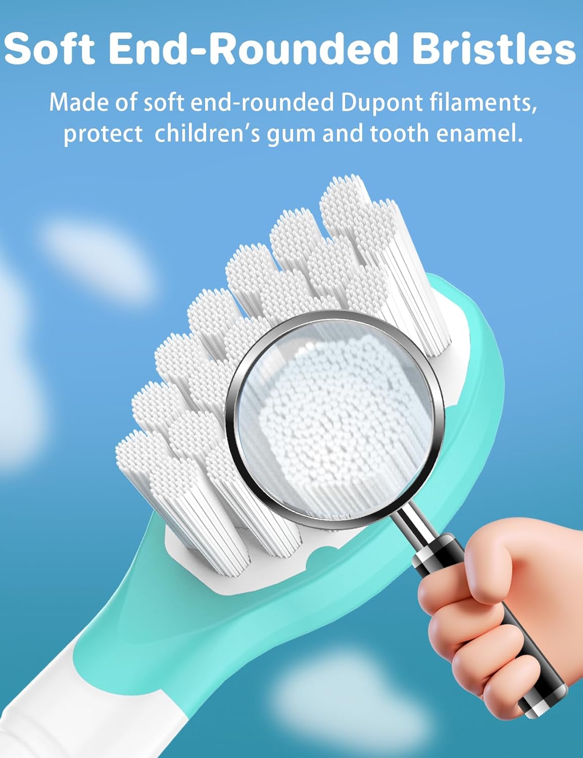 Kids Replacement Heads for Philips Sonicare: 3+ Years Old Children Soft Electric Toothbrush Compact Child Brush Head for Boys Girls, Blue 4 Pack