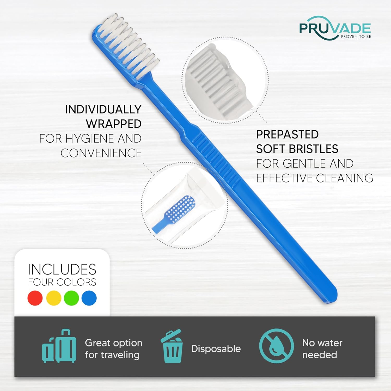 12 Pack Disposable Toothbrushes with Toothpaste, Built in - Prepasted Toothbrushes Individually Wrapped |Single Use Waterless Tooth Brush with Soft Bristles for Airbnb, Hotel, Camping, Travel