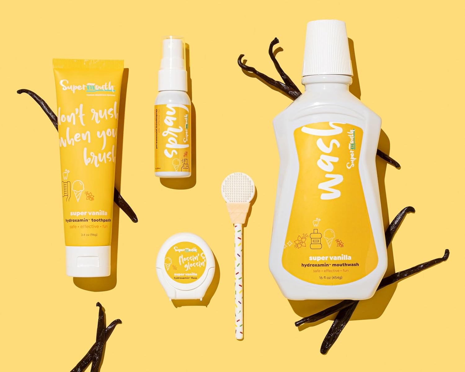 SuperMouth® Single Scoop Tongue Scraper for Toddlers & Kids Ages 2-5 – Dual-Sided Brush & Scraper Removes Odor-Causing Buildup, Fights Bad Breath, Gentle Easy-Grip Design, 3 Scents, Early Oral Care