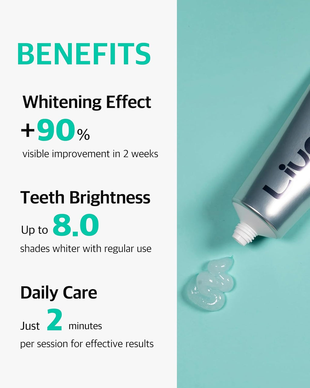 Live Orals Whitening Toothpaste 80g x 5 Units - Fluoride-Free, Nano Hydroxyapatite & Hydrogen Peroxide, Sensitive Teeth, Enamel Strengthening, Natural Mint Gel