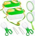 2Sets Bug Catcher for Kids - Sturdy Kids Bug Catching Kit Gifts with Collector Butterfly Net Tweezer, Bugs Habitat Outdoor Explorer Kit for Age 3 4 5 6 7 8, 8Pcs