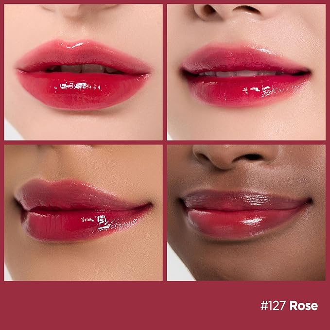 Laka Fruity Glam Lip Tint Mini, 1.9g/0.07oz, Glowing Lip Stain with Wide Color Spectrum, Hydrating & Lightweight Texture, Long-Lasting Bold Stain, Non-Sticky, Vegan, K-Beauty (#127 Rose)