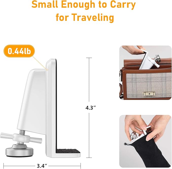 Portable Door Jammer for Travel - Door Stoppers Security Anti Theft,Apartment Hotel Room Protection - Door Lock Stopper Security Device for Women/Homeowner/Children/Tourist Safety