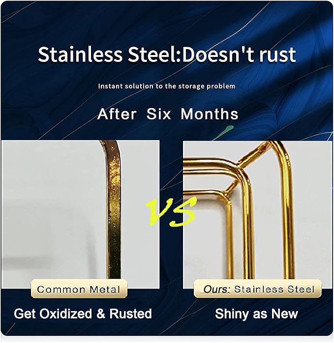 Bathroom Organizer Countertop Perfume Organizer Makeup Organizer Cosmetics Storage Display Rack Vanity Tray Dresser Stainless Steel Gold Shelf White Marble Ceramic Tray