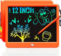 TEKFUN LCD Writing Tablet Doodle Board, 12inch Colorful Drawing Tablet Writing Pad, Kids Travel Essentials, Toddler Toys 5 6 7 8 Year Old Girls Boys (Orange)
