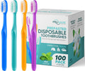 100 Pack Disposable Toothbrushes with Toothpaste Built in | Premium Quality Prepasted Toothbrushes Individually Wrapped - Waterless Toothbrush Soft Bristles for Work, Camping, Travel, Hotel