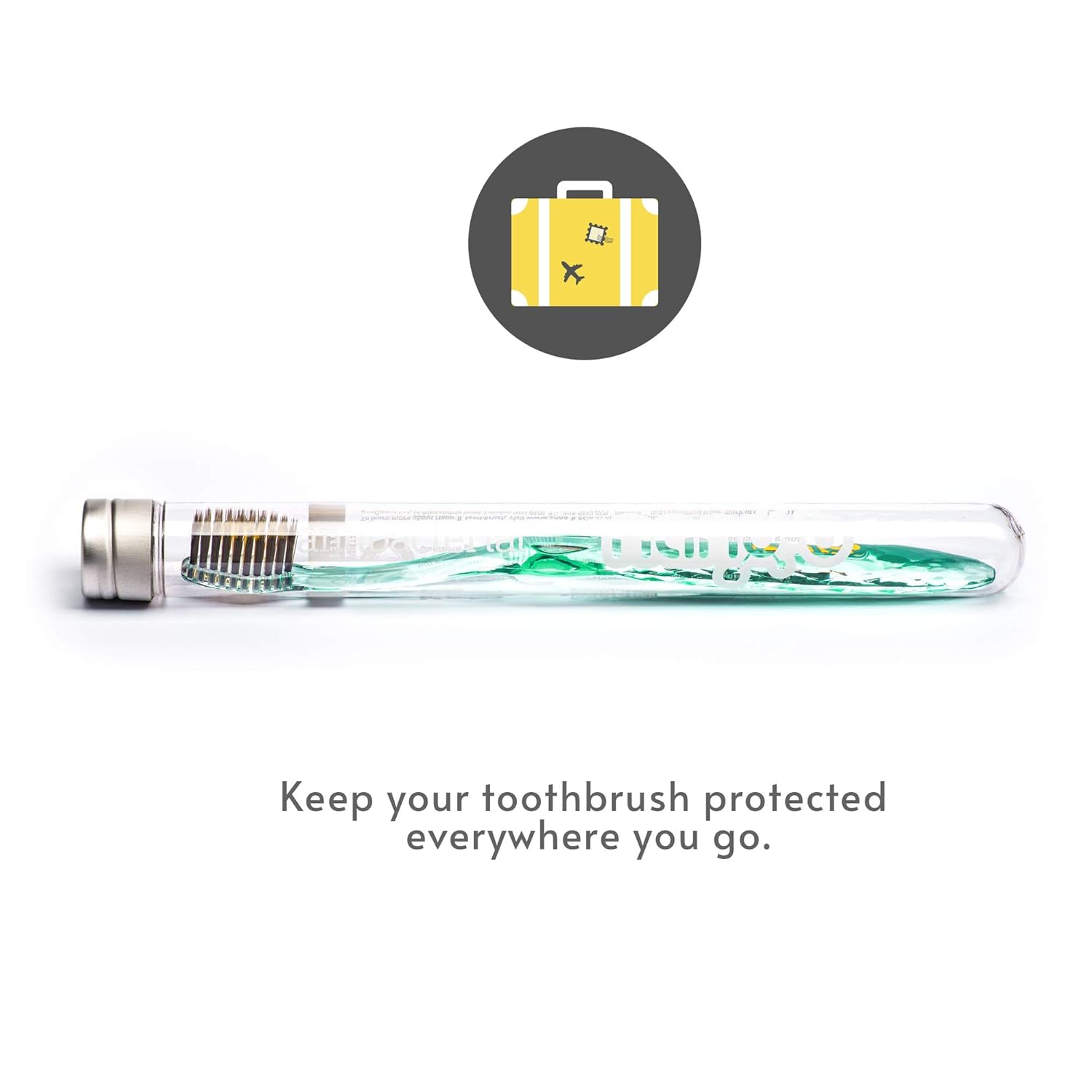 Nano-b Manual Toothbrush for Adults with Sensitive Gums, Gold & Charcoal Soft/Medium Bristles, Travel Case, Green