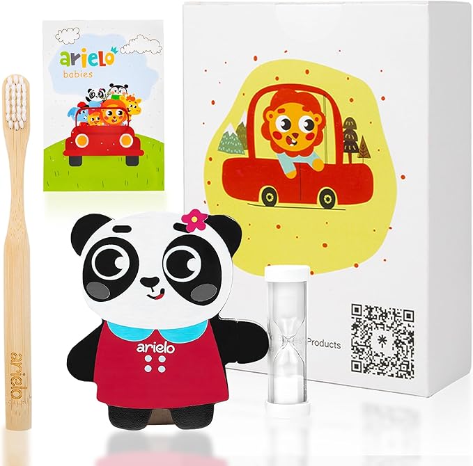 Arielo Panda Toddler Toothbrush Holder with Timer - 3 MIN Timer for Autism & Sensory Kids