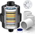 20-Stage Shower Filter-Shower Head Filter for Hard Water, with 3 Replaceable Cartridges, High Output Shower Water Filter for Removing Chlorine and fluoride,Black