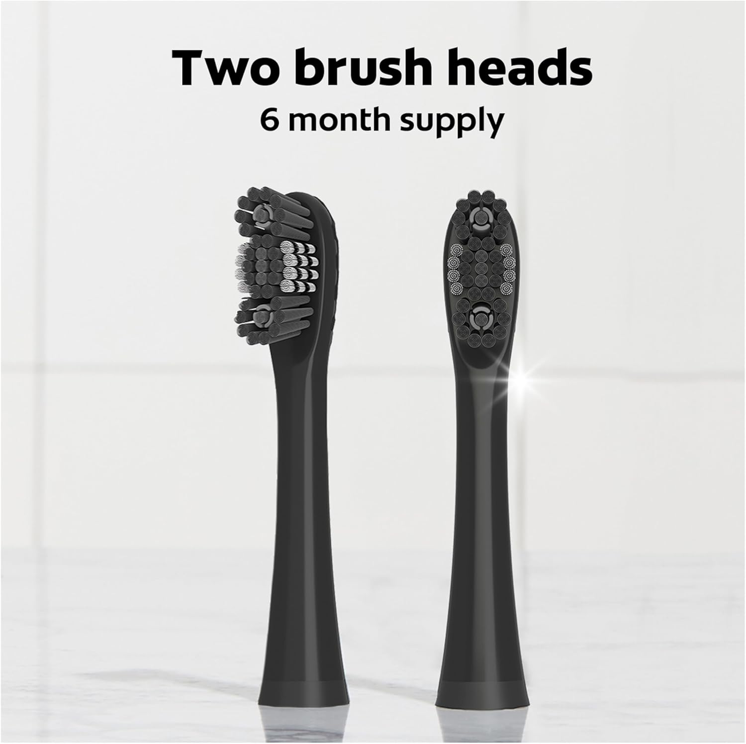 Colgate 360 Power Charcoal Replacement Toothbrush Heads, Works with Any 360 Battery Toothbrush, Features Soft Bristles and a Rubber Polisher on Each Replacement Head, 2 Pack