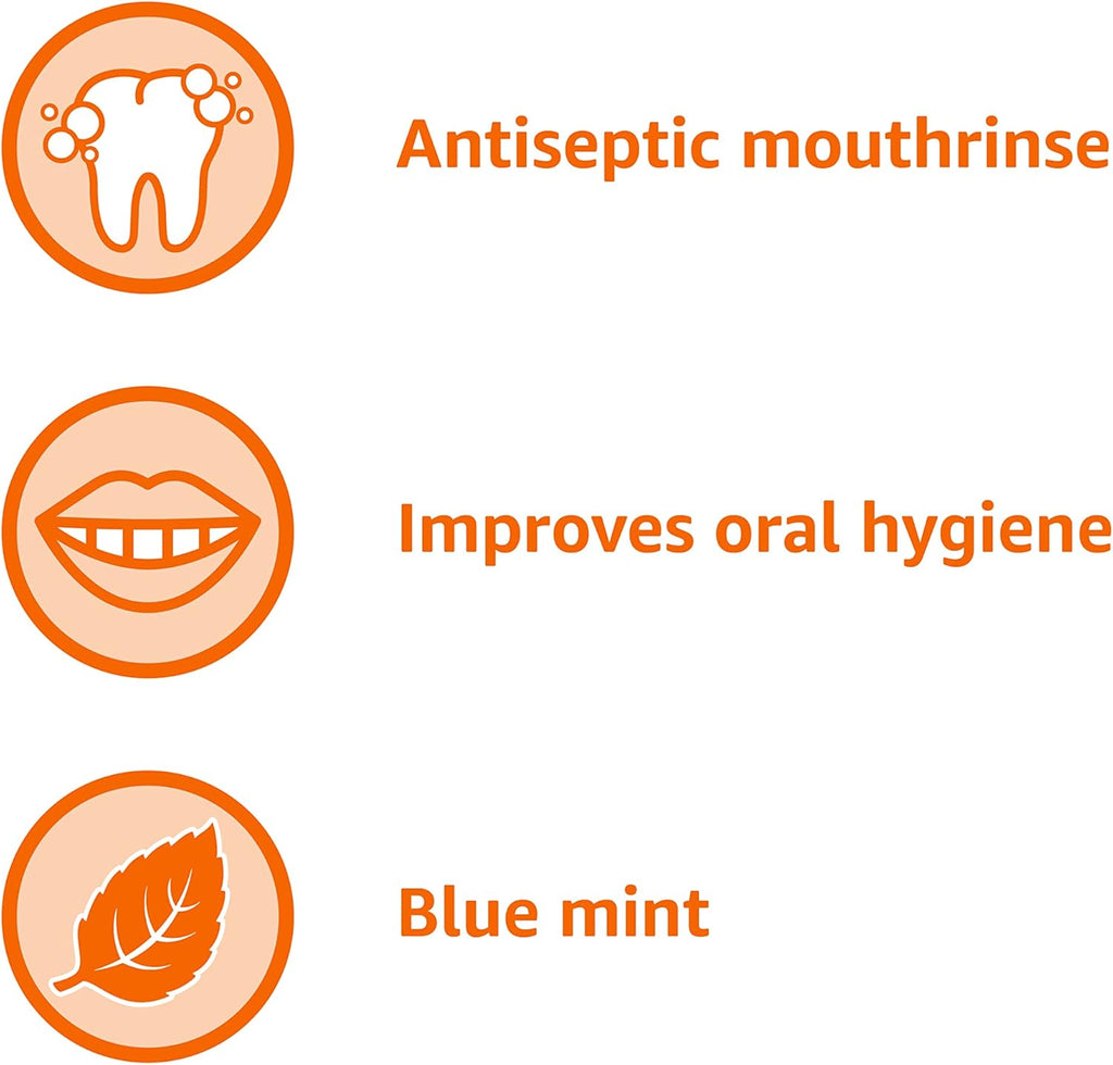 Amazon Basics Fresh Breath Mouthwash, Blue Mint Antiseptic, 1.5 Liters, 50.7 Fl Oz, 1-Pack (Previously Solimo)