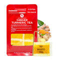 Turmeric Ginger Tea Bags - 55 Count (+5 Tea Bags) Bamboo Tong Included - 5.11 oz, Re-Steep Herbal Blend, No Sugar, No Additives, Body Warm, Health &Support